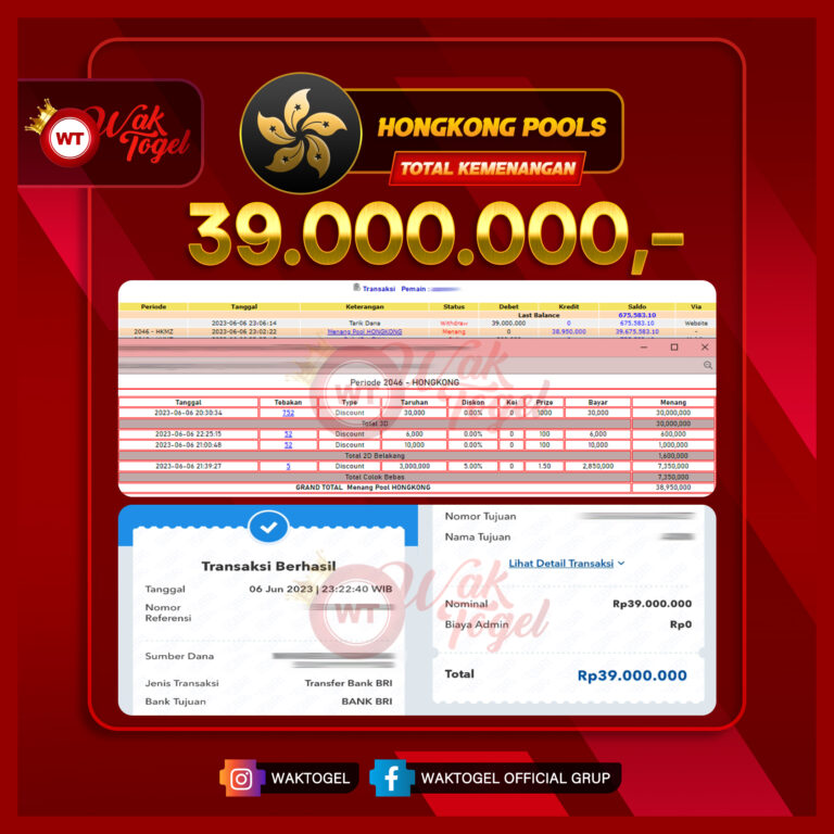 BUKTI PEMBAYARAN HONGKONG WAKTOGEL