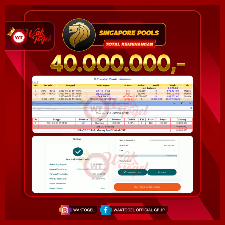 BUKTI PEMBAYARAN SINGAPORE WAKTOGEL