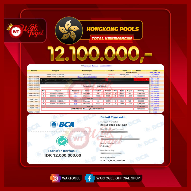 BUKTI PEMBAYARAN HONGKONG WAKTOGEL