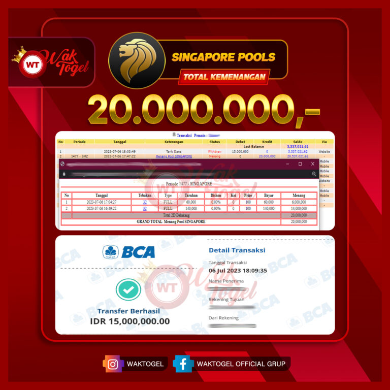 BUKTI PEMBAYARAN SINGAPORE WAKTOGEL