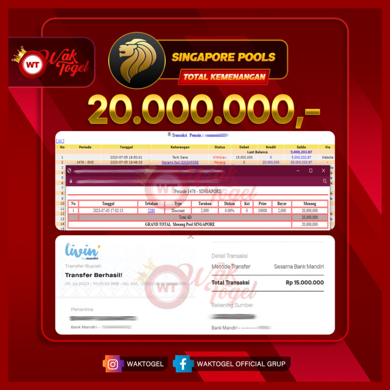 BUKTI PEMBAYARAN SINGAPORE WAKTOGEL