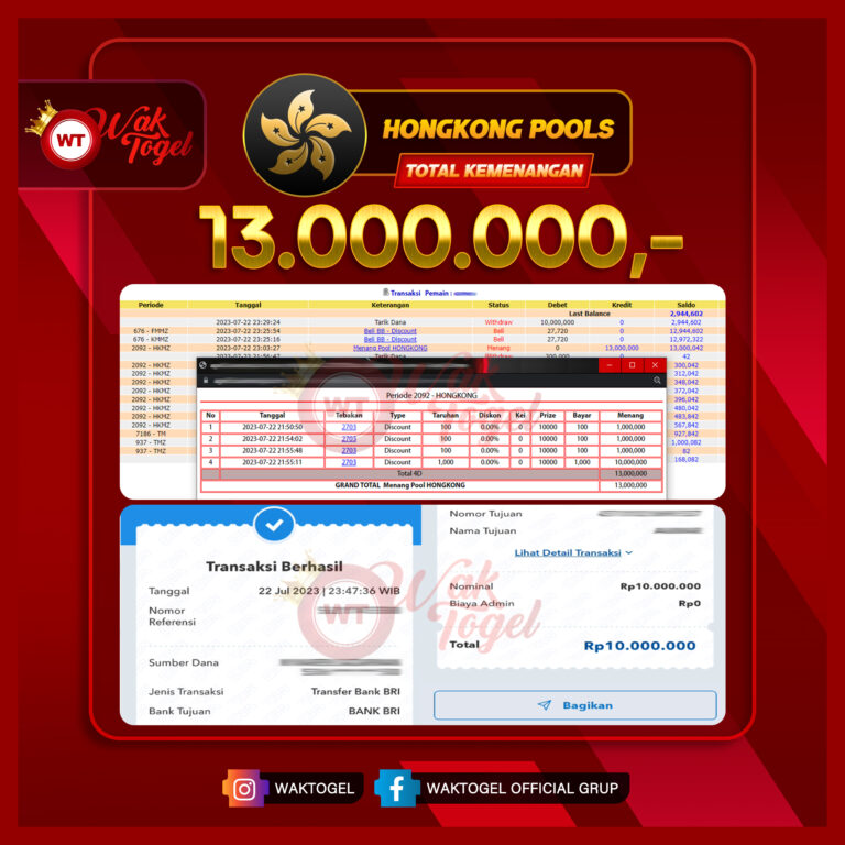 BUKTI PEMBAYARAN HONGKONG WAKTOGEL