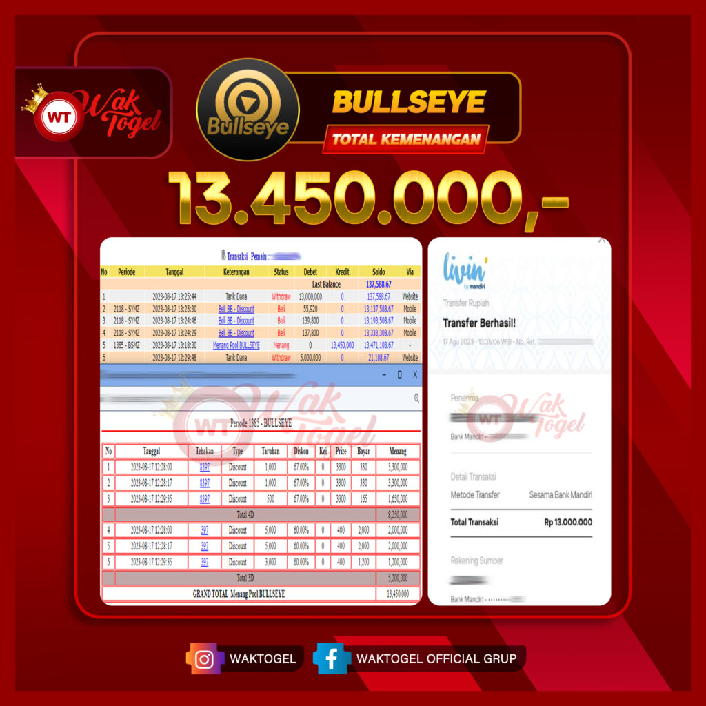 BUKTI PEMBAYARAN BULLSEYE WAKTOGEL