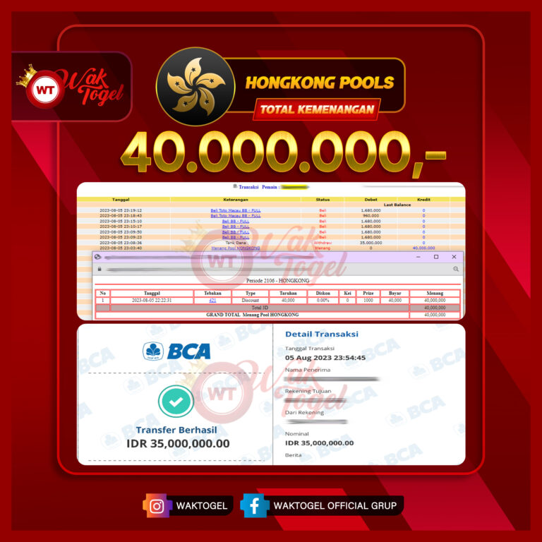 BUKTI PEMBAYARAN HONGKONG WAKTOGEL