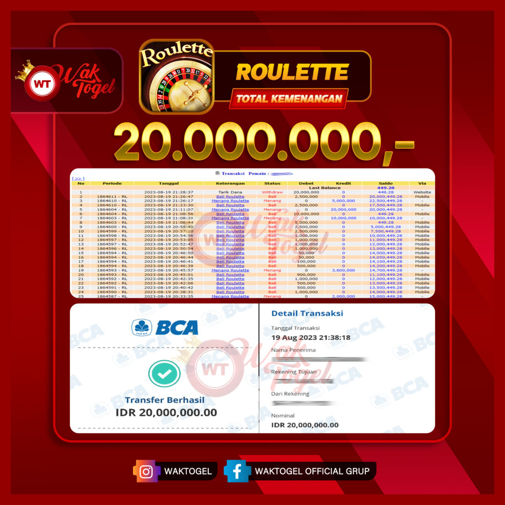 BUKTI PEMBAYARAN ROULETTE WAKTOGEL