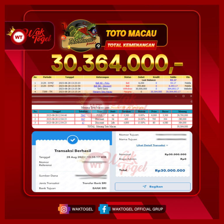 BUKTI PEMBAYARAN TOTOMACAU WAKTOGEL