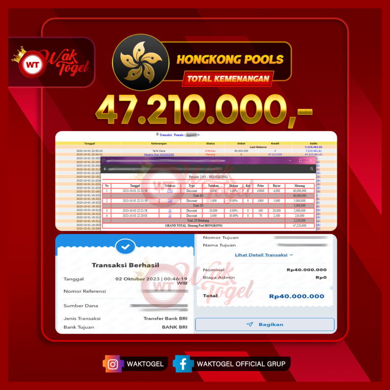 BUKTI PEMBAYARAN HONGKONG WAKTOGEL