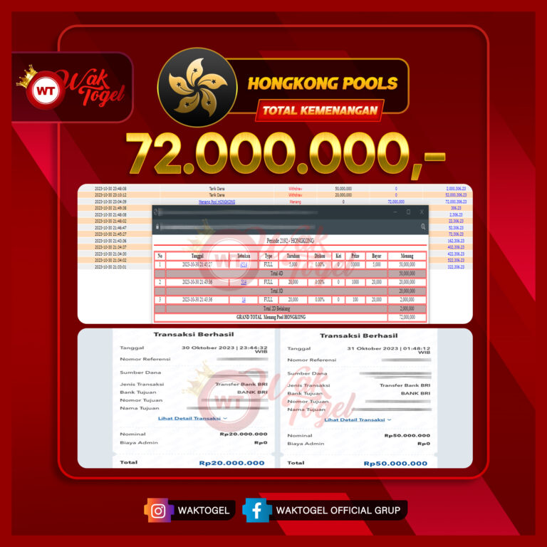 BUKTI PEMBAYARAN HONGKONG WAKTOGEL