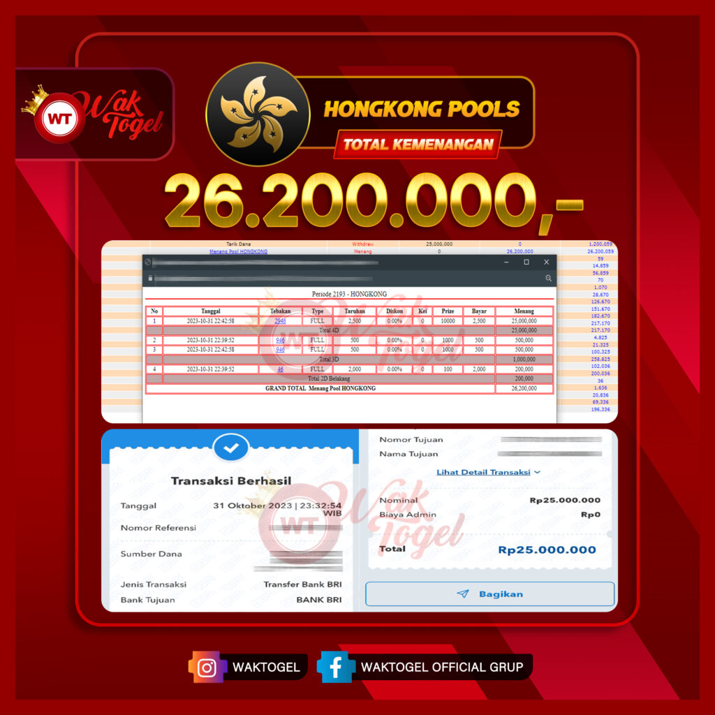 BUKTI PEMBAYARAN HONGKONG WAKTOGEL