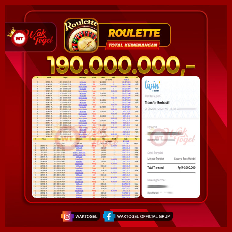 BUKTI PEMBAYARAN ROULETTE WAKTOGEL