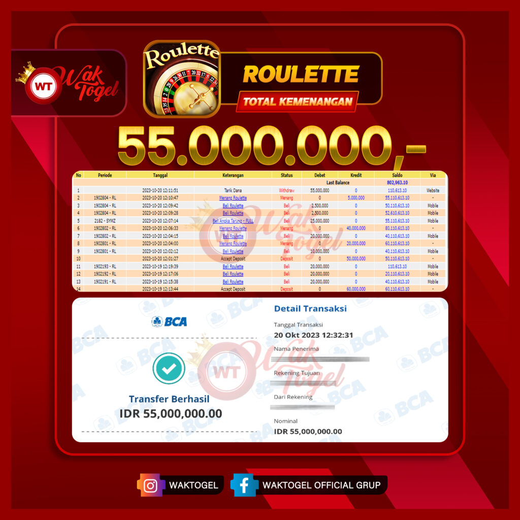 BUKTI PEMBAYARAN ROULETTE WAKTOGEL