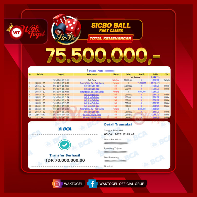 BUKTI PEMBAYARAN SICBO WAKTOGEL