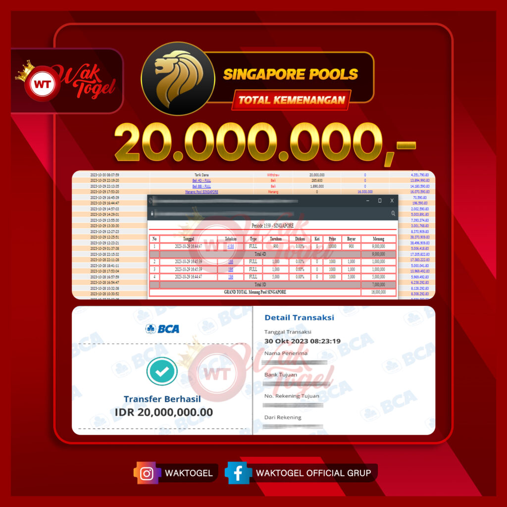 BUKTI PEMBAYARAN SINGAPORE WAKTOGEL