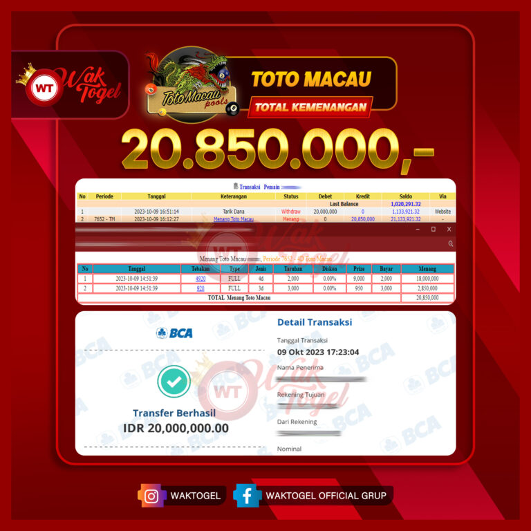 BUKTI PEMBAYARAN TOTOMACAU WAKTOGEL