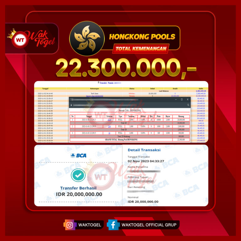 BUKTI PEMBAYARAN HONGKONG WAKTOGEL