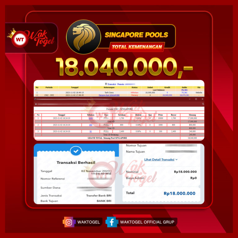 BUKTI PEMBAYARAN SINGAPORE WAKTOGEL