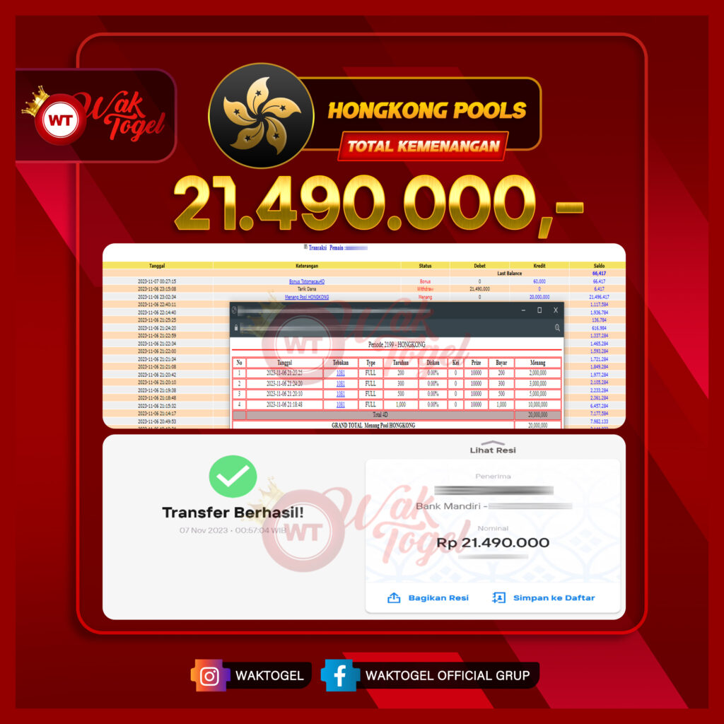 BUKTI PEMBAYARAN HONGKONG WAKTOGEL