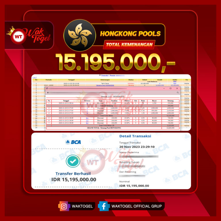 BUKTI PEMBAYARAN HONGKONG WAKTOGEL