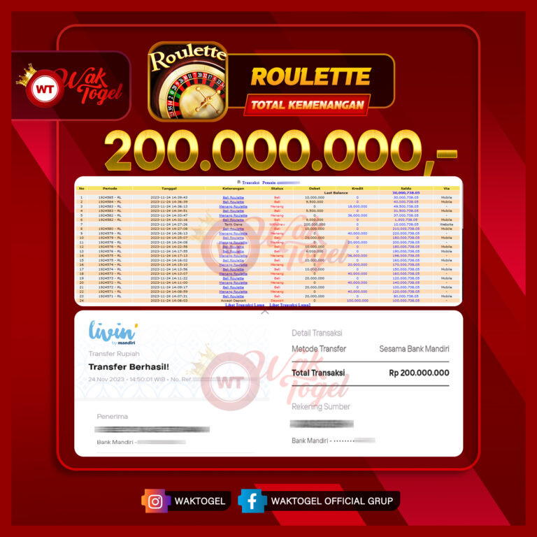 BUKTI PEMBAYARAN ROULETTE WAKTOGEL