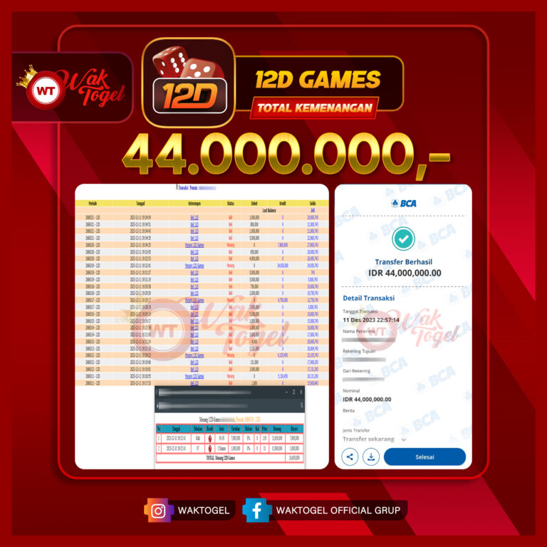 BUKTI PEMBAYARAN 12D GAMES WAKTOGEL