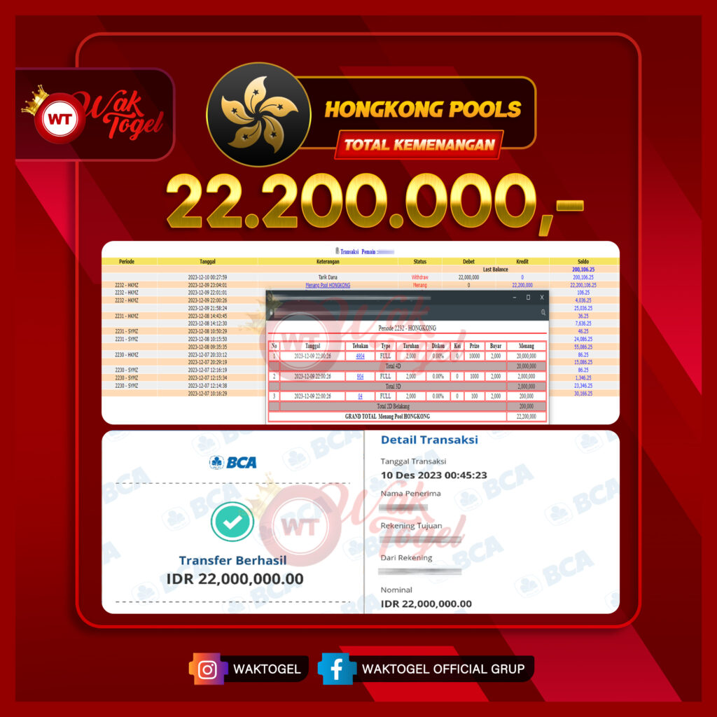 BUKTI PEMBAYARAN HONGKONG WAKTOGEL