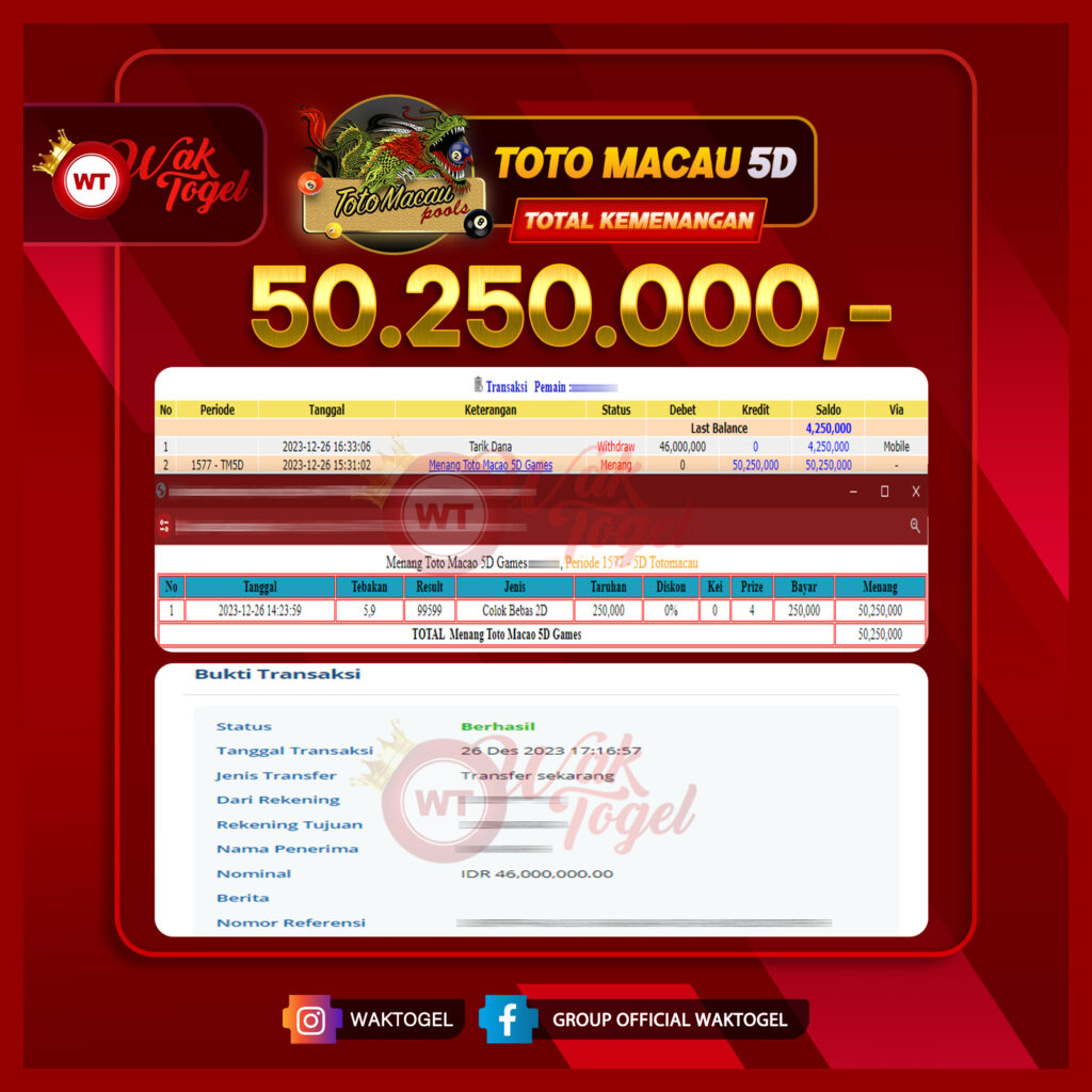 BUKTI PEMBAYARAN TOTOMACAU 5D WAKTOGEL