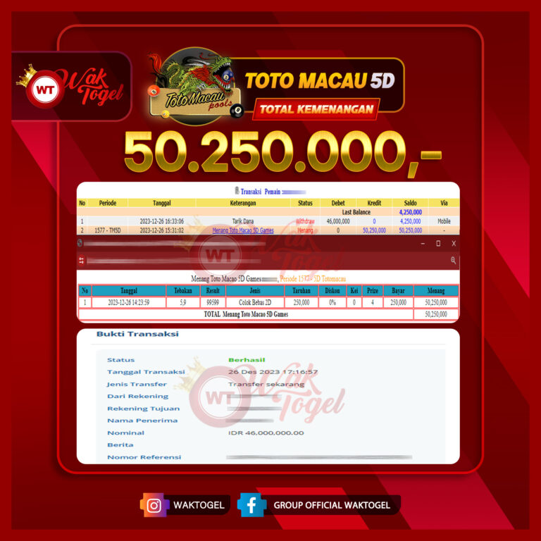 BUKTI PEMBAYARAN MACAU 5D WAKTOGEL