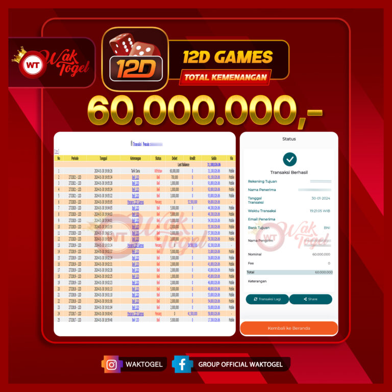 BUKTI PEMBAYARAN 12D GAMES WAKTOGEL