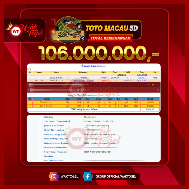 BUKTI PEMBAYARAN TOTOMACAU 5D WAKTOGEL