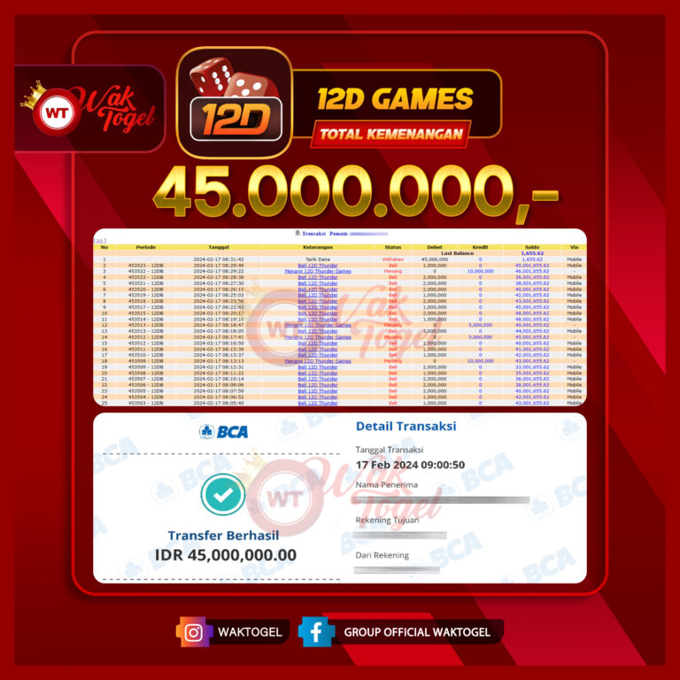 BUKTI PEMBAYARAN 12D GAMES WAKTOGEL