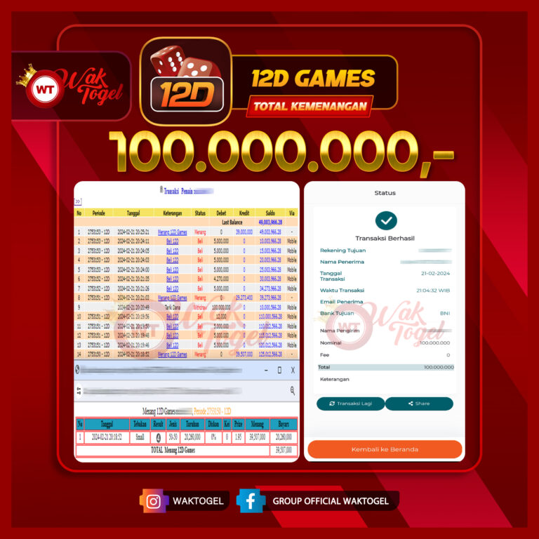 BUKTI PEMBAYARAN 12D GAMES WAKTOGEL