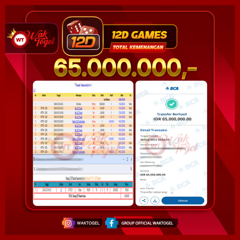 BUKTI PEMBAYARAN 12D GAMES WAKTOGEL