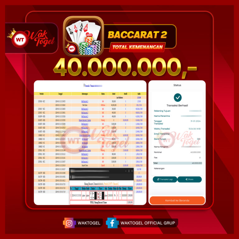 BUKTI PEMBAYARAN CASINO WAKTOGEL