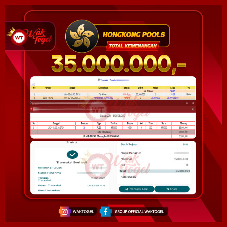 BUKTI PEMBAYARAN HONGKONG WAKTOGEL