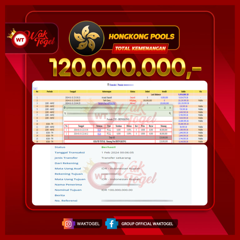 BUKTI PEMBAYARAN HONGKONG WAKTOGEL