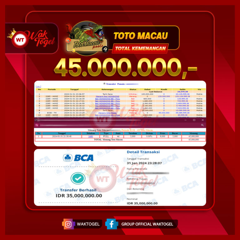 BUKTI PEMBAYARAN TOTOMACAU WAKTOGEL