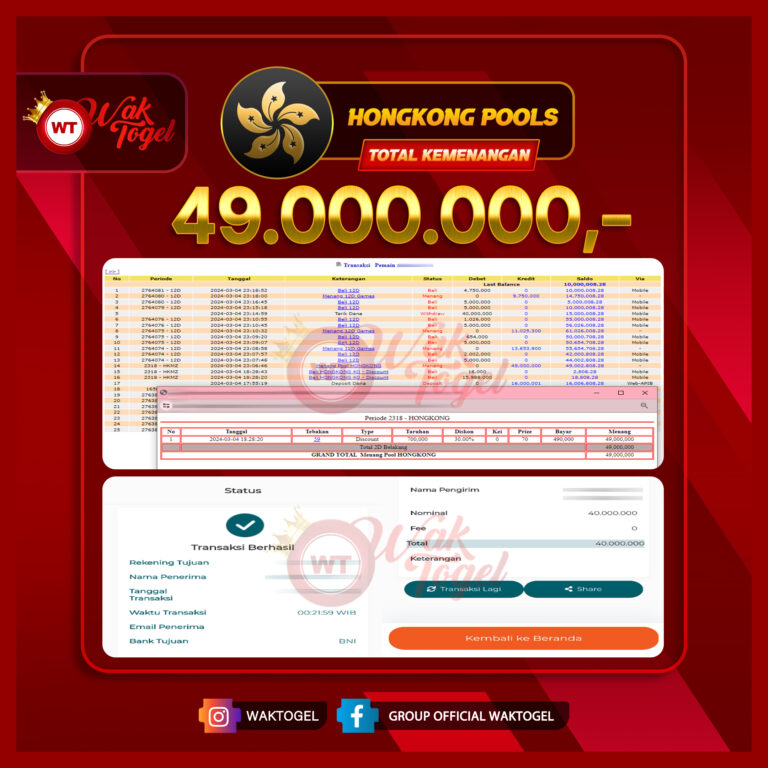 BUKTI PEMBAYARAN HONGKONG WAKTOGEL