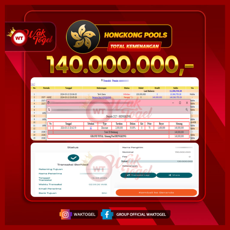 BUKTI PEMBAYARAN HONGKONG WAKTOGEL