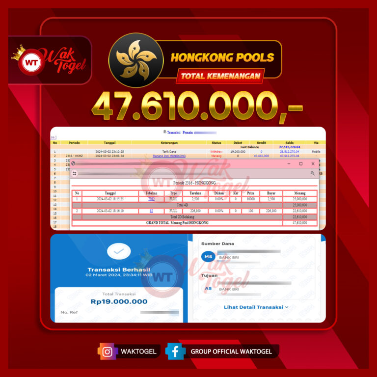 BUKTI PEMBAYARAN HONGKONG WAKTOGEL