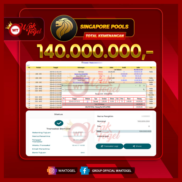 BUKTI PEMBAYARAN SINGAPORE WAKTOGEL