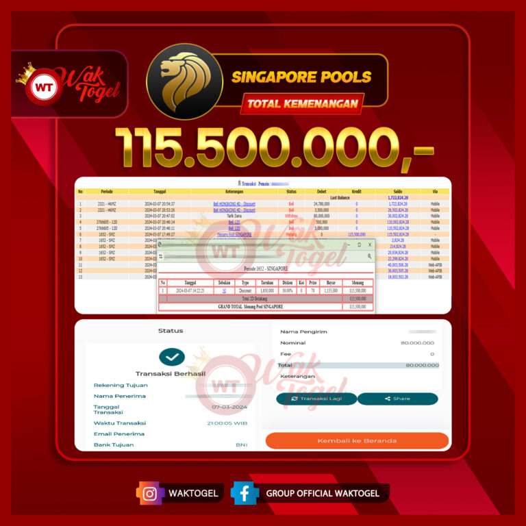 BUKTI PEMBAYARAN SINGAPORE WAKTOGEL