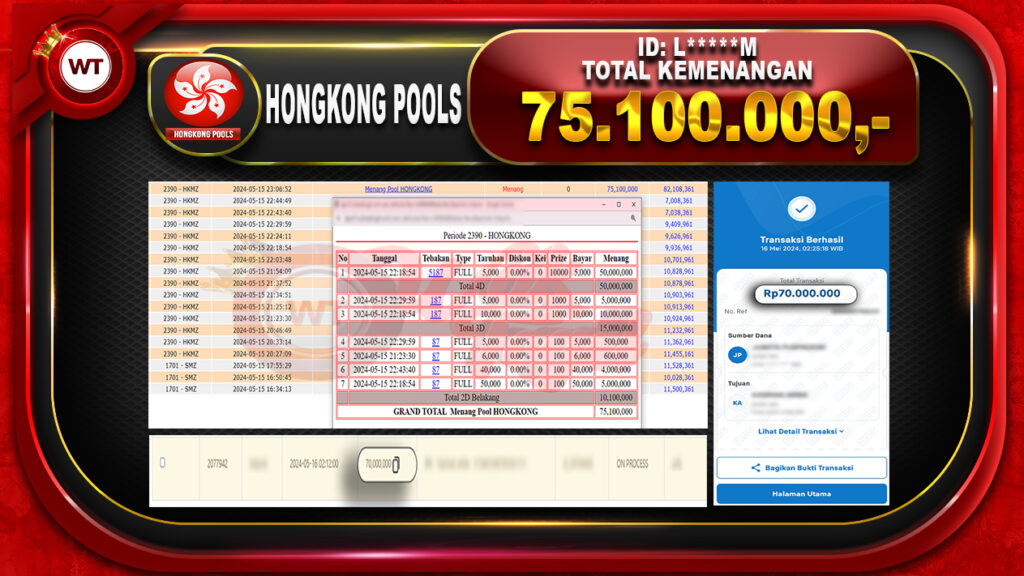 BUKTI PEMBAYARAN HONGKONG WAKTOGEL