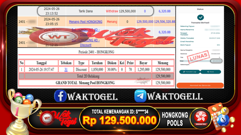 BUKTI PEMBAYARAN HONGKONG WAKTOGEL