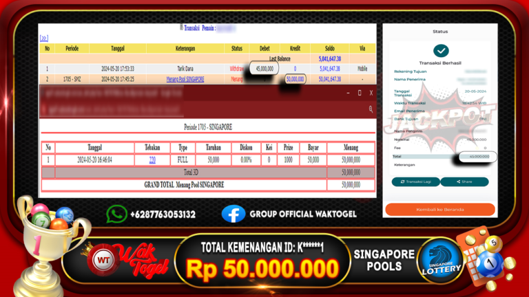 BUKTI PEMBAYARAN SINGAPORE WAKTOGEL