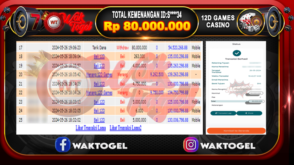 BUKTI PEMBAYARAN 12D GAMES WAKTOGEL