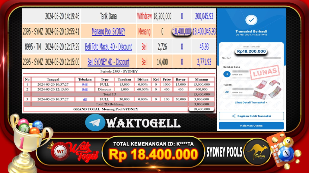 BUKTI PEMBAYARAN SYDNEY WAKTOGEL