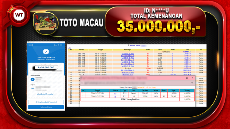 BUKTI PEMBAYARAN TOTOMACAU WAKTOGEL