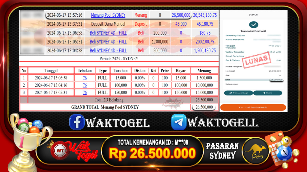 BUKTI PEMBAYARAN SYDNEY WAKTOGEL