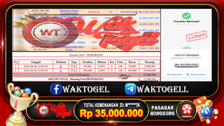 BUKTI PEMBAYARAN HONGKONG WAKTOGEL