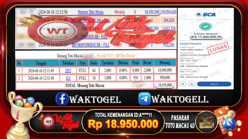 BUKTI PEMBAYARAN TOTO MACAU 4D WAKTOGEL